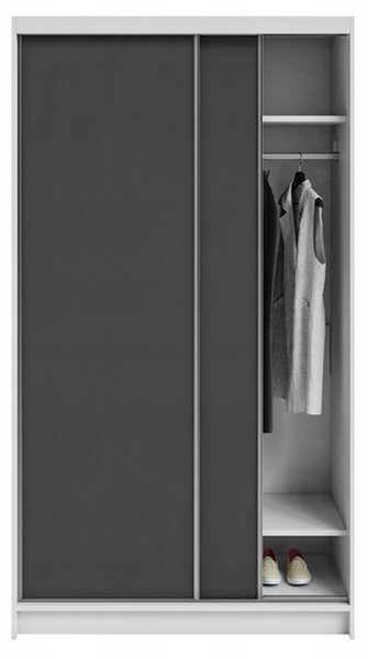 Šatní skříň DENVE 120x218x60,3 cm šedá/bílá