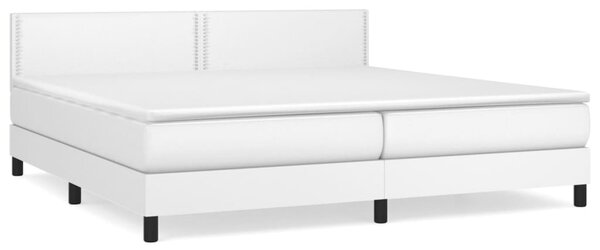 Box spring postel s matrací bílá 200x200 cm umělá kůže 3141084
