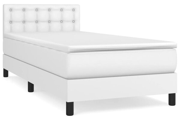 Box spring postel s matrací bílá 80 x 200 cm umělá kůže 3141090