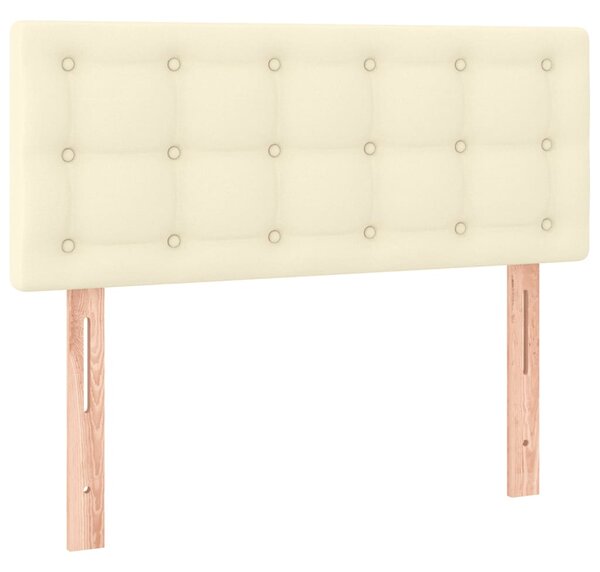 Box spring postel s matrací krémová 90x190 cm umělá kůže 3141097