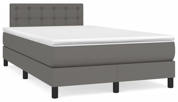 Box spring postel s matrací šedá 120x200 cm umělá kůže 3141117