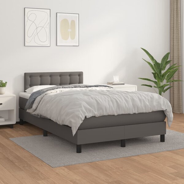 Box spring postel s matrací šedá 120x200 cm umělá kůže 3141117
