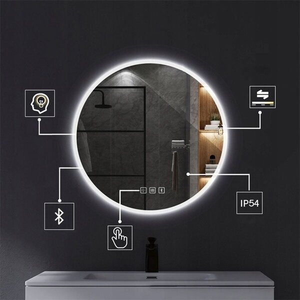 Rea Rea, Zrcadlo LED BLUETOOTH FFJ 60cm, HOM-06501