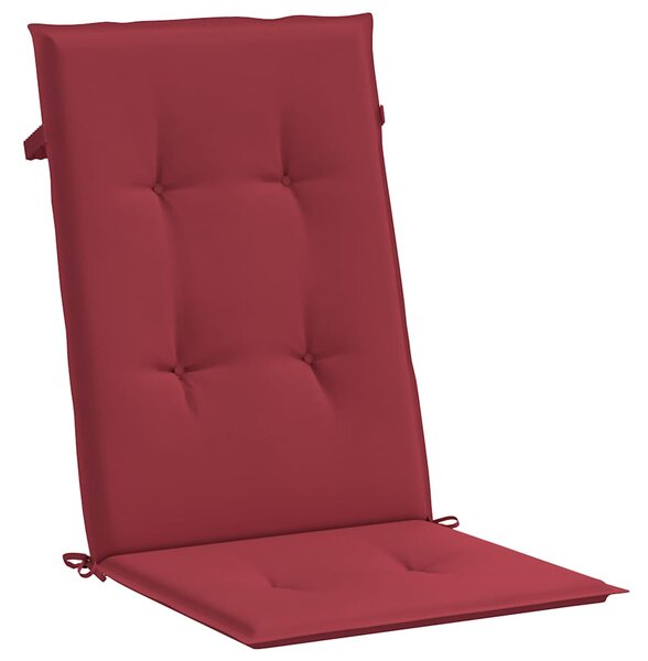 Podušky na židli vysoké opěradlo 6 ks vínové 120x50x3 cm textil 314115