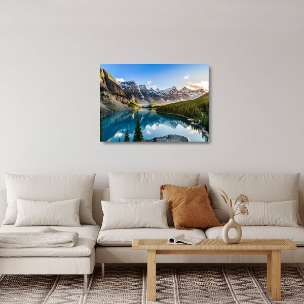 Skleněný obraz - Kanada, Národní park Banff, Moraine Lake (70x50 cm)