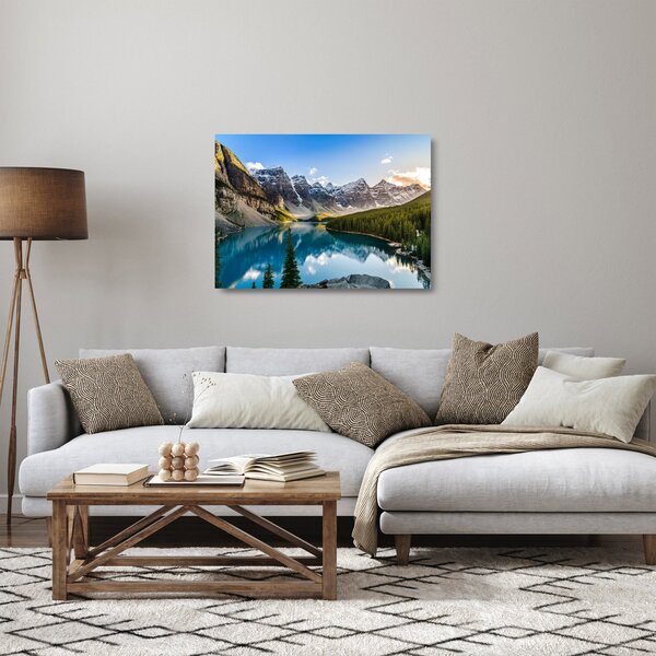 Skleněný obraz - Kanada, Národní park Banff, Moraine Lake (70x50 cm)