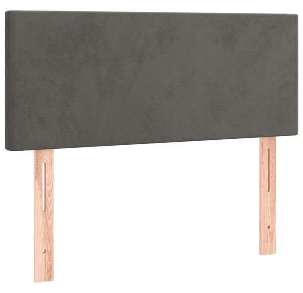 Box spring postel s matrací tmavě šedá 100x200 cm samet 3141168