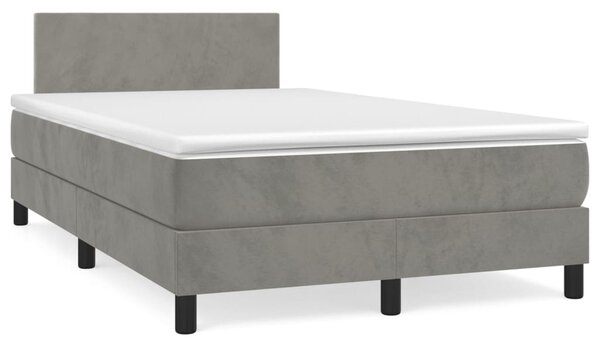 Box spring postel s matrací světle šedá 120 x 200 cm samet 3141173