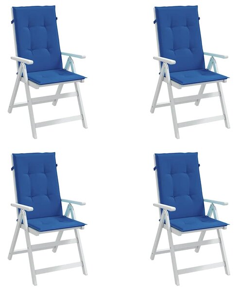 Podušky na židli vysoké opěradlo 4ks královsky modré 120x50x3cm 314117