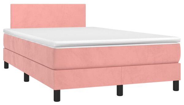 Box spring postel s matrací růžová 120 x 200 cm samet 3141178