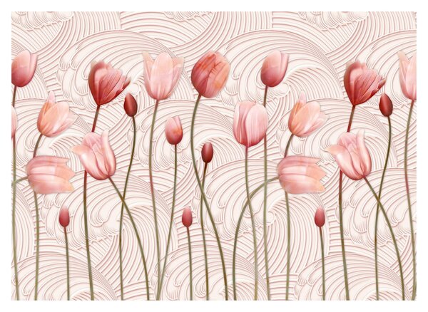 Skleněný obraz - Růžové tulipány (70x50 cm)