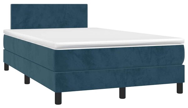 Box spring postel s matrací tmavě modrá 120 x 200 cm samet 3141177