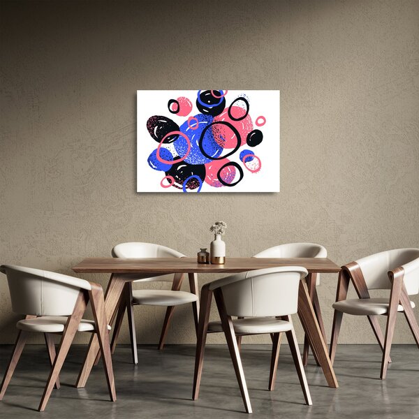 Skleněný obraz - Motiv s kruhy v živých barvách (70x50 cm)