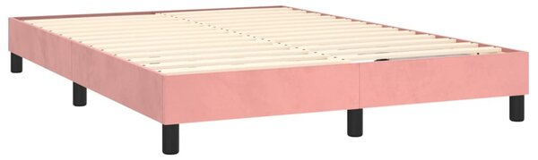 Box spring postel s matrací růžová 140x190 cm samet 3141304