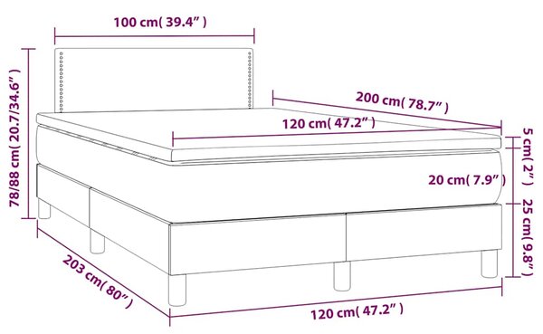 Box spring postel s matrací černá 120 x 200 cm samet 3141235