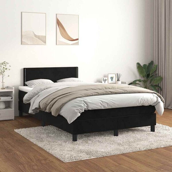 Box spring postel s matrací černá 120 x 200 cm samet 3141235