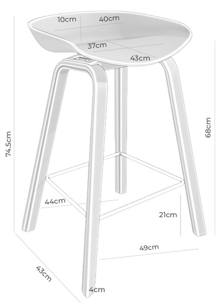 Barová židle rieno 68 cm černá