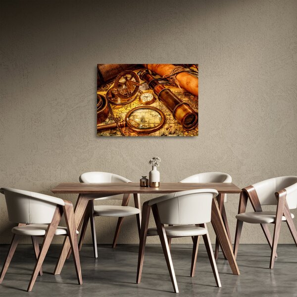 Skleněný obraz - Historické pomůcky námořníků (70x50 cm)