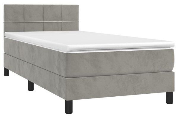 Box spring postel s matrací světle šedá 80 x 200 cm samet 3141269