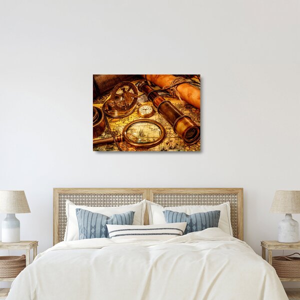 Skleněný obraz - Historické pomůcky námořníků (70x50 cm)