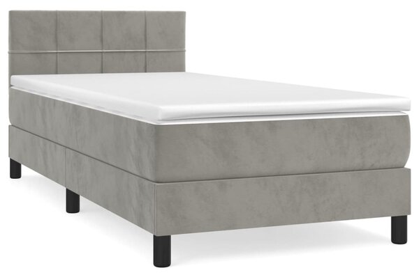 Box spring postel s matrací světle šedá 80 x 200 cm samet 3141269