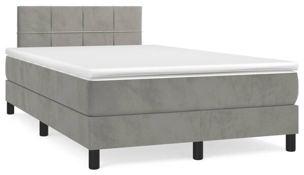 Box spring postel s matrací světle šedá 120x190 cm samet 3269837