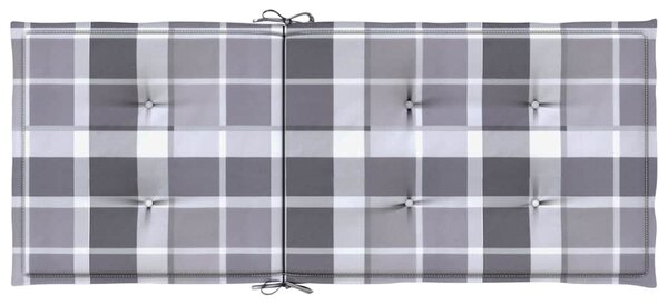 Podušky na židli vysoké opěradlo 6 ks šedé kárované 120x50x3 cm 314130