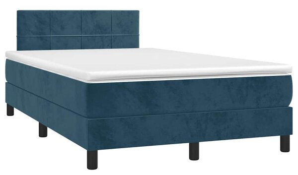 Box spring postel s matrací tmavě modrá 120 x 200 cm samet 3141297