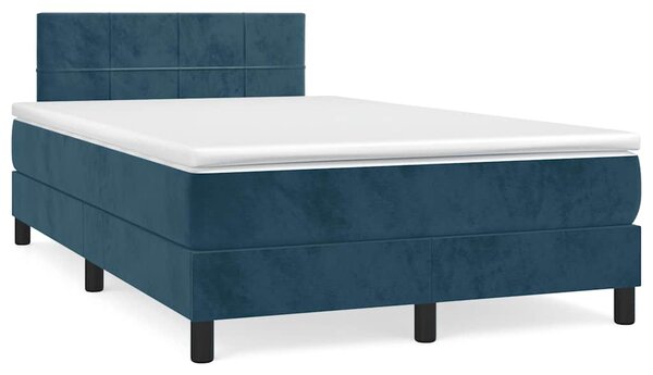 Box spring postel s matrací tmavě modrá 120 x 200 cm samet 3141297