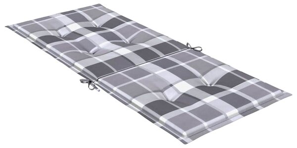 Podušky na židli vysoké opěradlo 6 ks šedé kárované 120x50x3 cm 314130