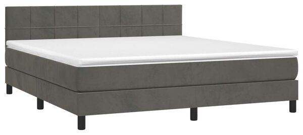 Box spring postel s matrací tmavě šedá 160x200 cm samet 3141312