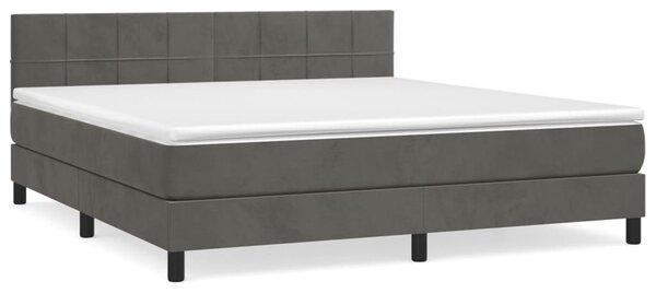 Box spring postel s matrací tmavě šedá 160x200 cm samet 3141312