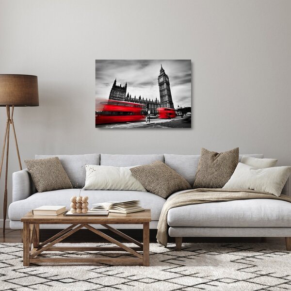Skleněný obraz - Londýnské Houses of Parliament (70x50 cm)