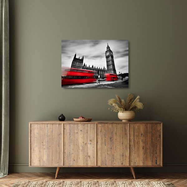 Skleněný obraz - Londýnské Houses of Parliament (70x50 cm)