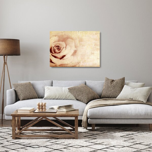 Skleněný obraz - Květ růže pro zamilované (70x50 cm)
