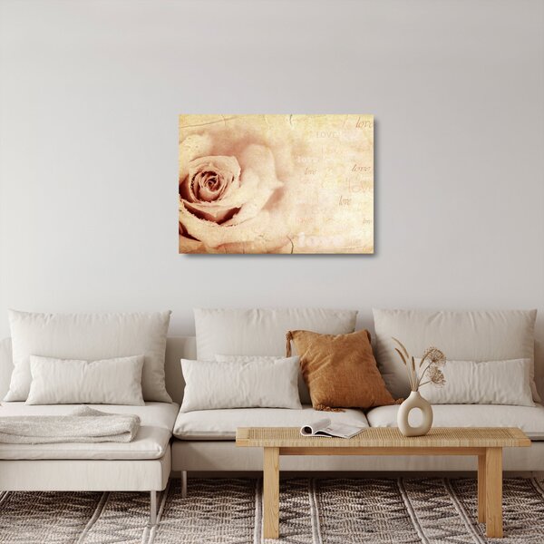 Skleněný obraz - Květ růže pro zamilované (70x50 cm)