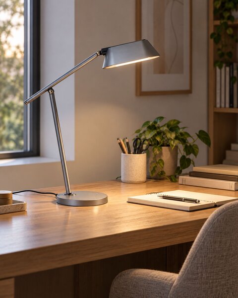 LED stolní lampa LEONIS se stmívačem Šedá