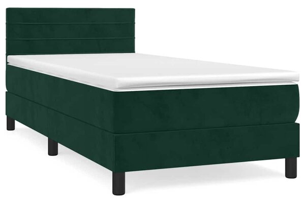 Box spring postel s matrací tmavě zelená 80 x 200 cm samet 3141332