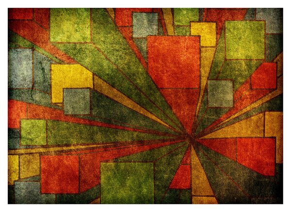 Skleněný obraz geometrické abstrakce (70x50 cm)
