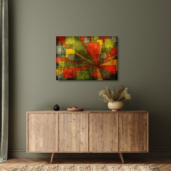 Skleněný obraz geometrické abstrakce (70x50 cm)