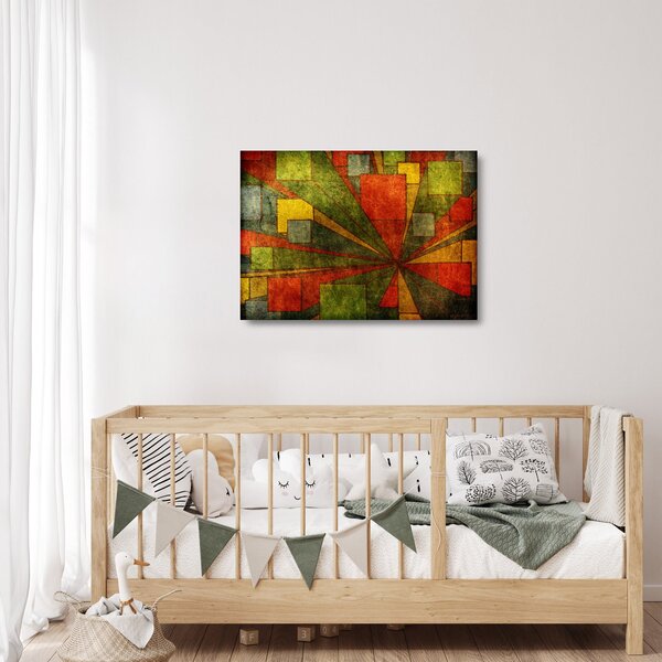 Skleněný obraz geometrické abstrakce (70x50 cm)