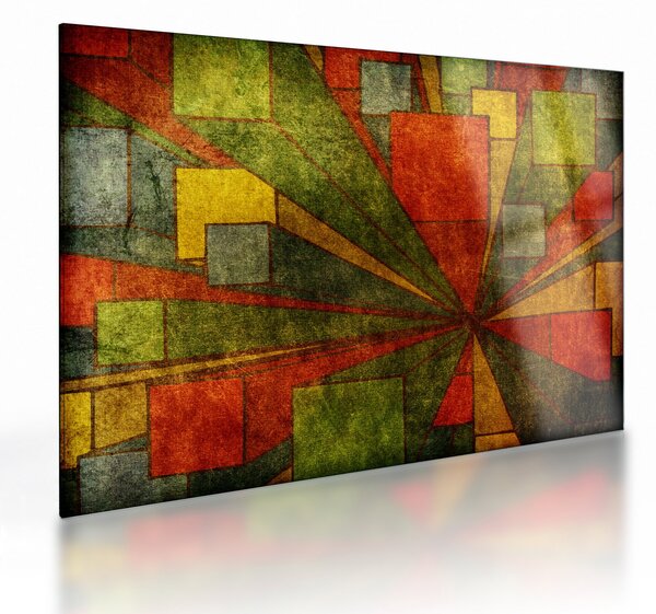Skleněný obraz geometrické abstrakce (70x50 cm)