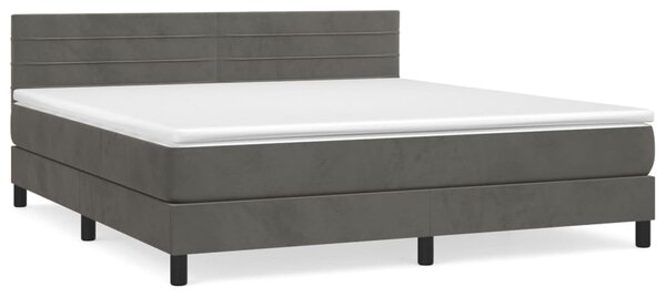 Box spring postel s matrací tmavě šedá 160x200 cm samet 3141372