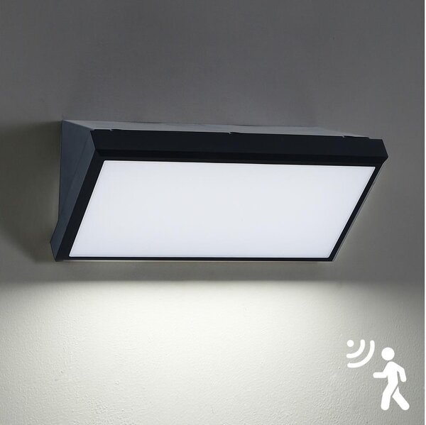 Brilagi - LED Venkovní nástěnné svítidlo se senzorem TRIANGLE LED/20W/230V černá
