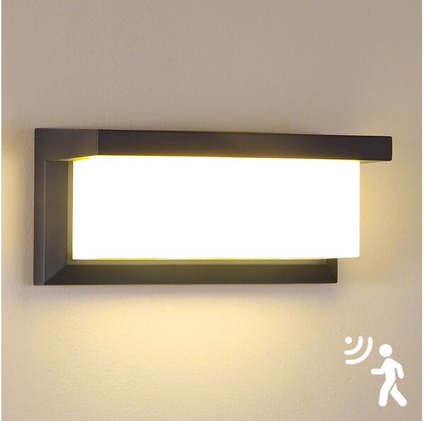 Brilagi-LED Venkovní nástěnné svítidlo se senzorem BRICKY LED/12W/230V antr IP54
