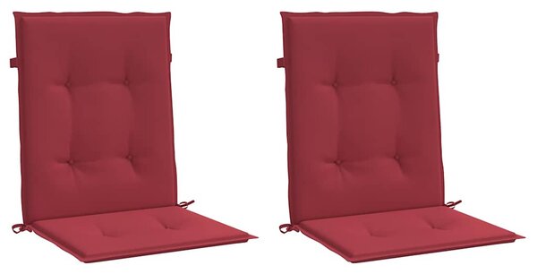 Podušky na židli nízké opěradlo 2 ks vínové 100x50x3 cm oxford 314140