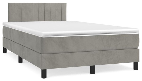 Box spring postel s matrací světle šedá 120 x 200 cm samet 3141413