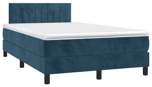 Box spring postel s matrací tmavě modrá 120 x 200 cm samet 3141417
