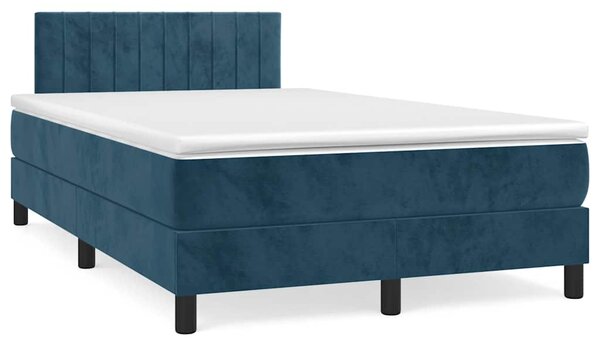 Box spring postel s matrací tmavě modrá 120 x 200 cm samet 3141417