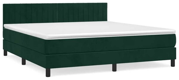 Box spring postel s matrací tmavě zelená 180x200 cm samet 3141440